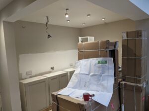 kitchen being fitted